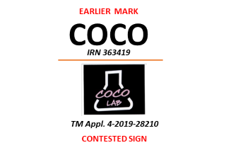 Application for registration of “COCO LAB, figure” refused.